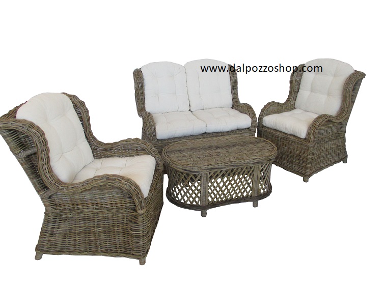 AT/15/3 SALOTTO RATTAN KUBO GREY BALLY - Clicca l'immagine per chiudere